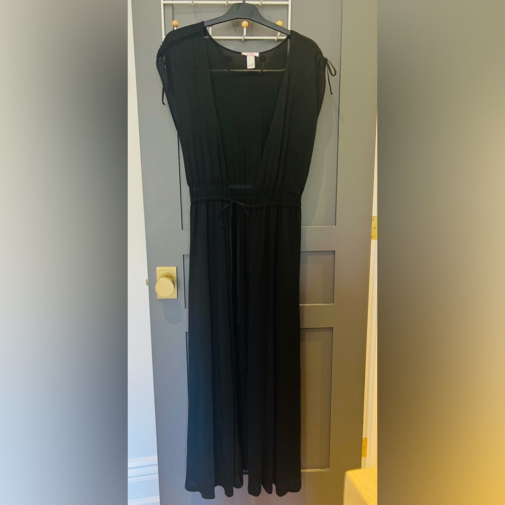 Eres swim cover-up dress, black, size medium